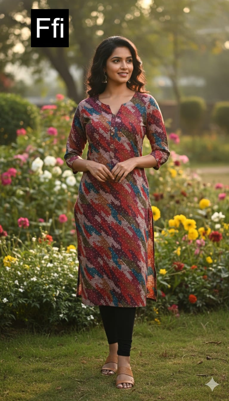 Daily Wear Ffi Modal Silk Straight Cut Kurtis Wholesale