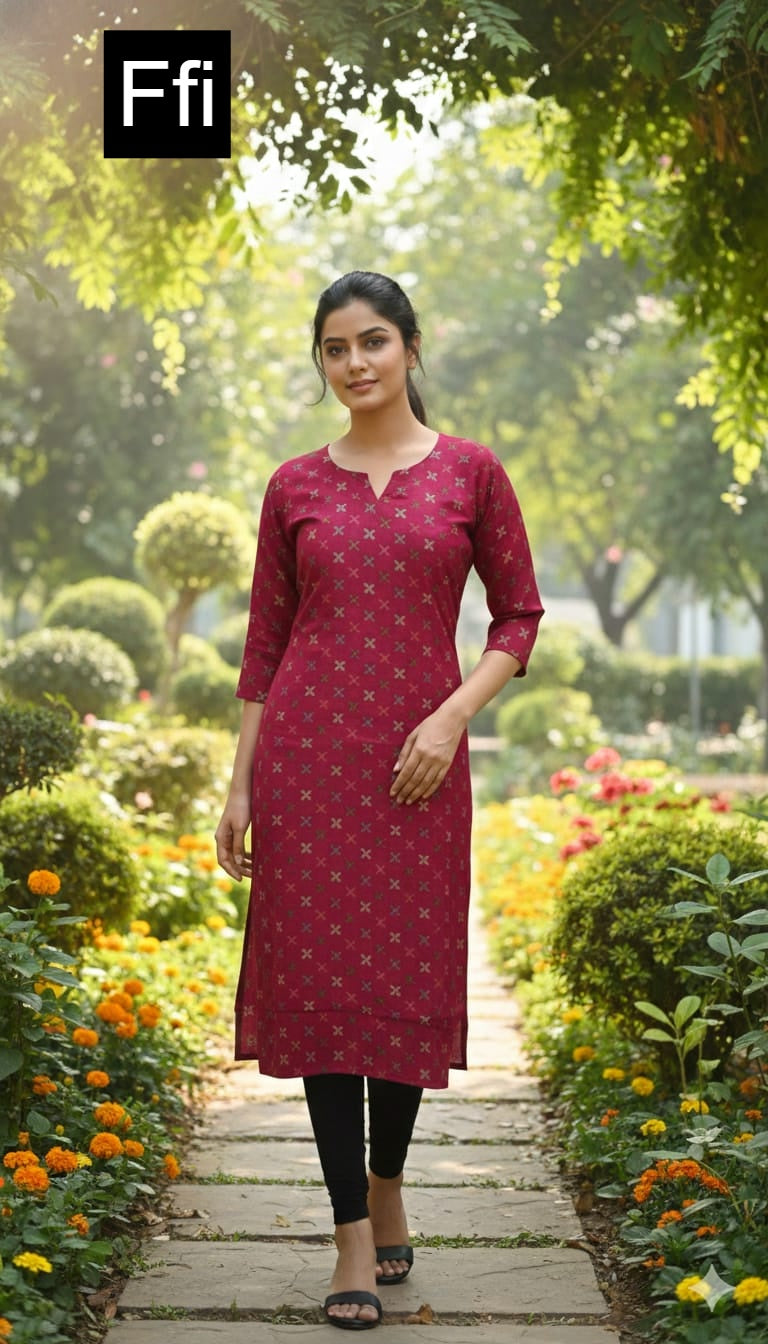 Daily Wear Ffi Modal Silk Straight Cut Kurtis Wholesale