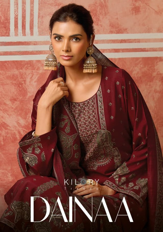Dainaa Kilory Muslin Slub Pant Style Suits Supplier Ahmedabad