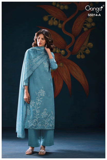 Daira S5014 Ganga Cotton Plazzo Style Suits Wholesale Price
