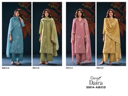 Daira S5014 Ganga Cotton Plazzo Style Suits Wholesale Price