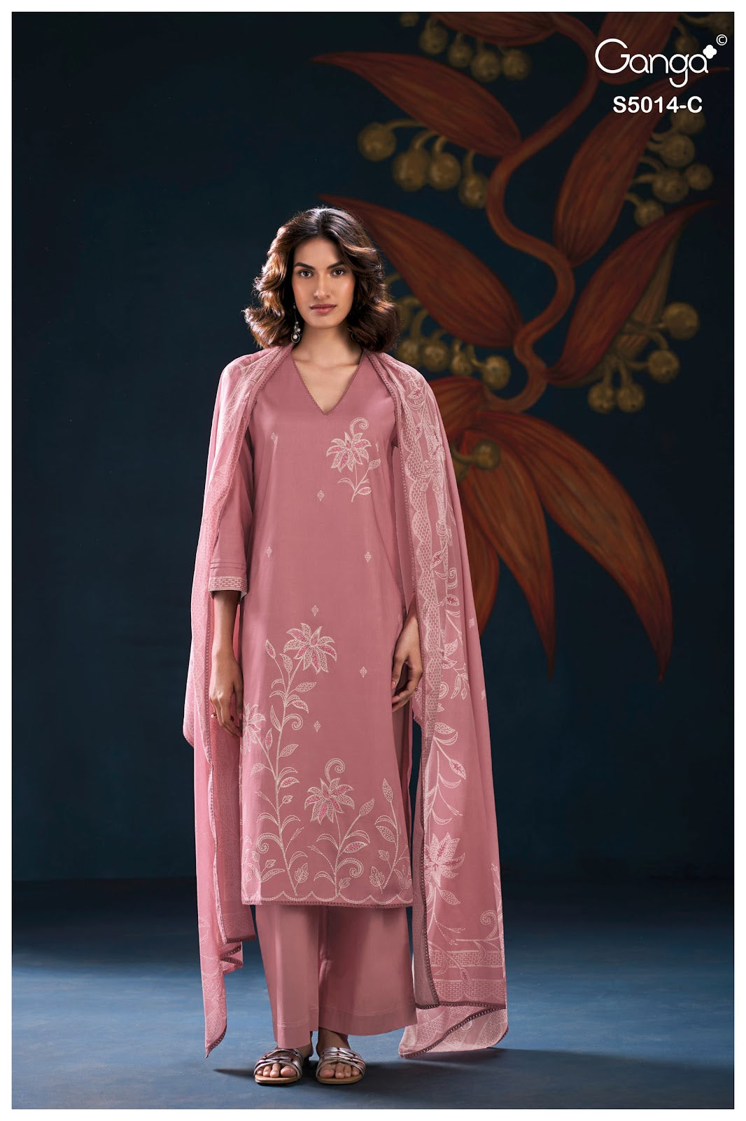 Daira S5014 Ganga Cotton Plazzo Style Suits Wholesale Price
