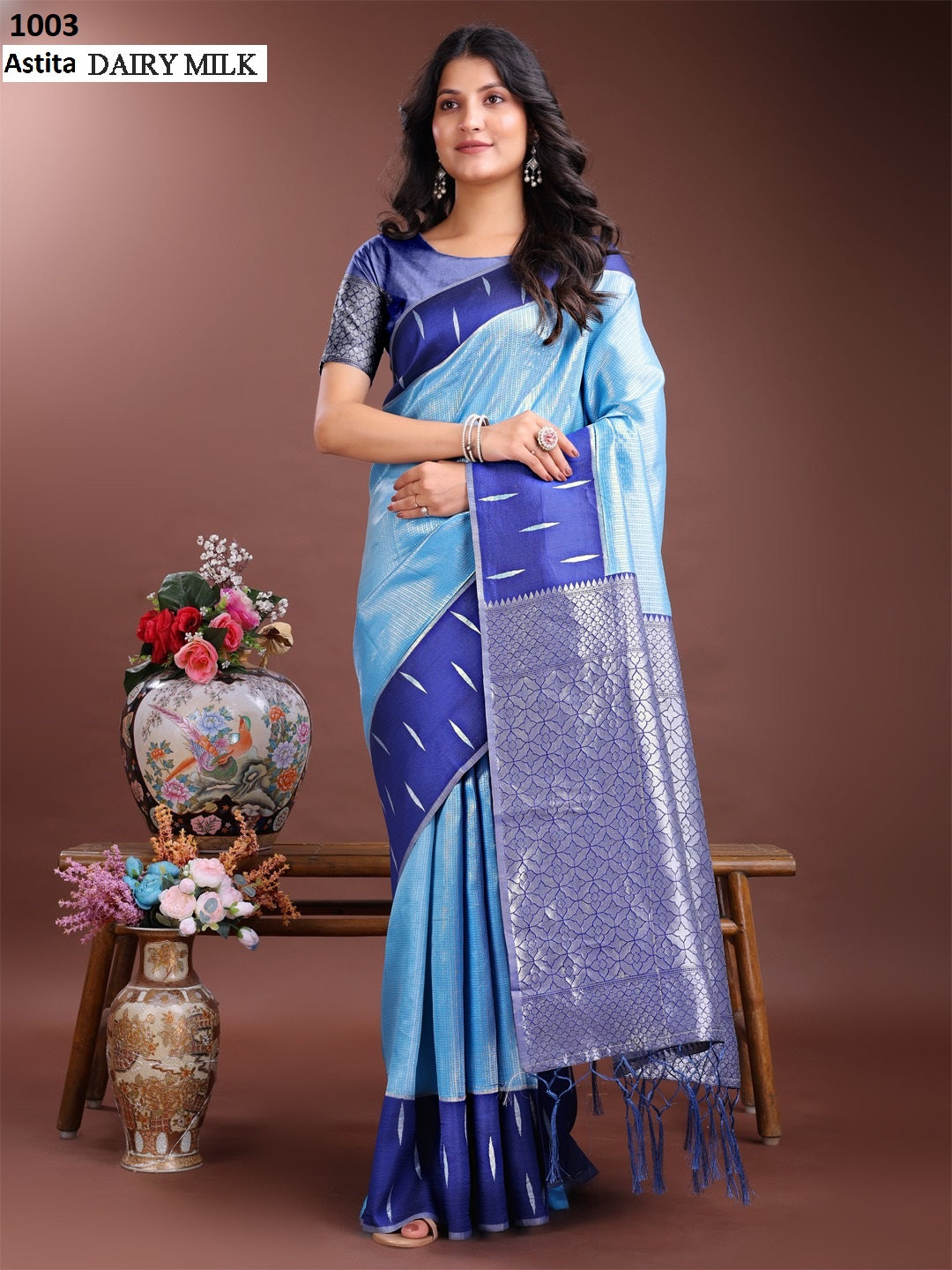 Dairy Milk 1001-1008 Astita Silk Sarees Wholesale Rate