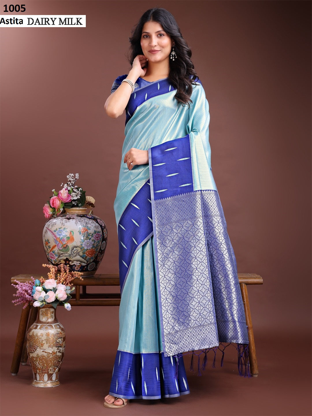 Dairy Milk 1001-1008 Astita Silk Sarees Wholesale Rate