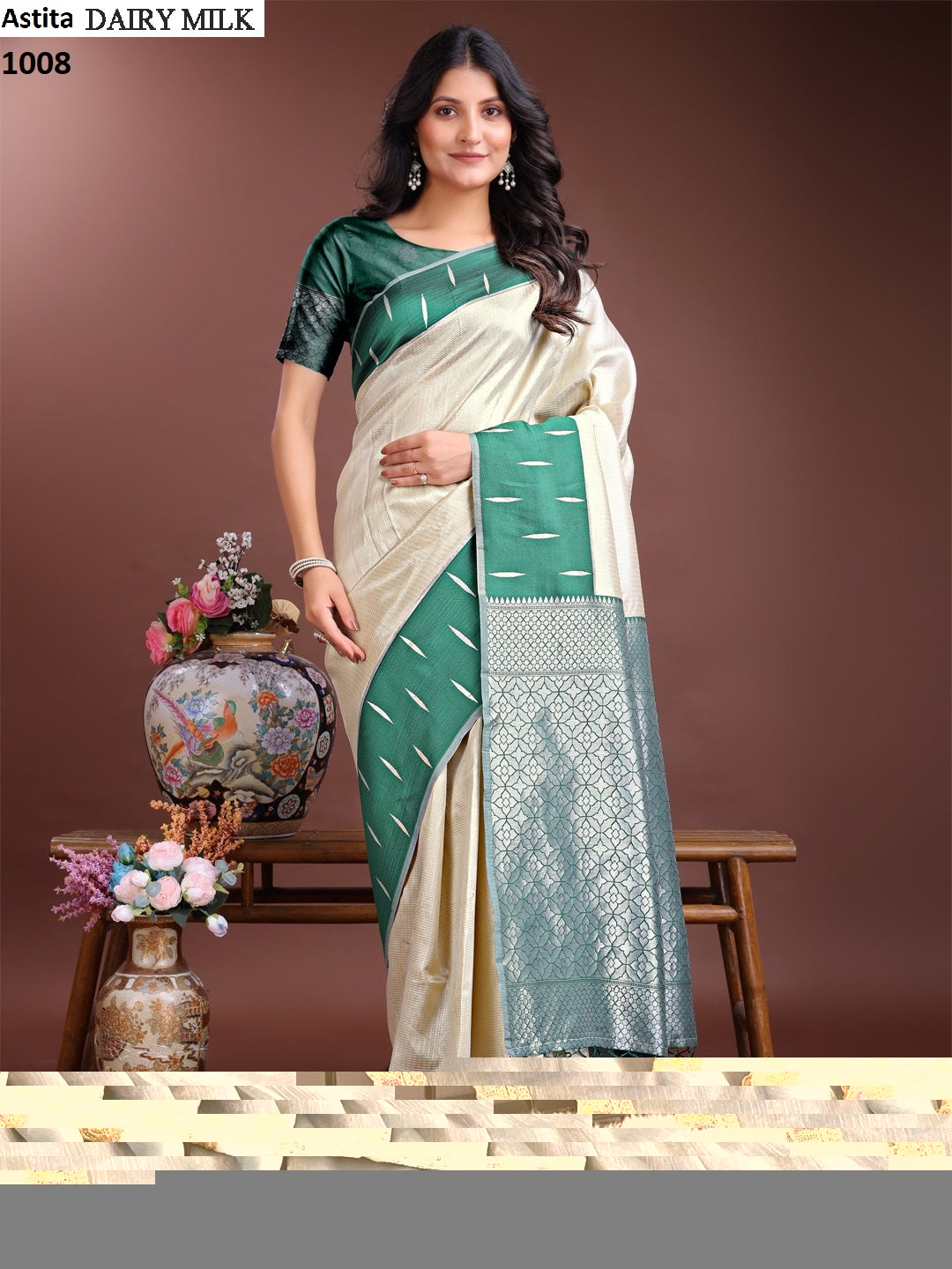 Dairy Milk 1001-1008 Astita Silk Sarees Wholesale Rate