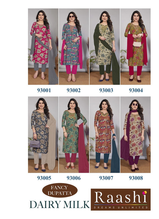 Dairy Milk Raashi Vertical Readymade Pant Style Suits Wholesale