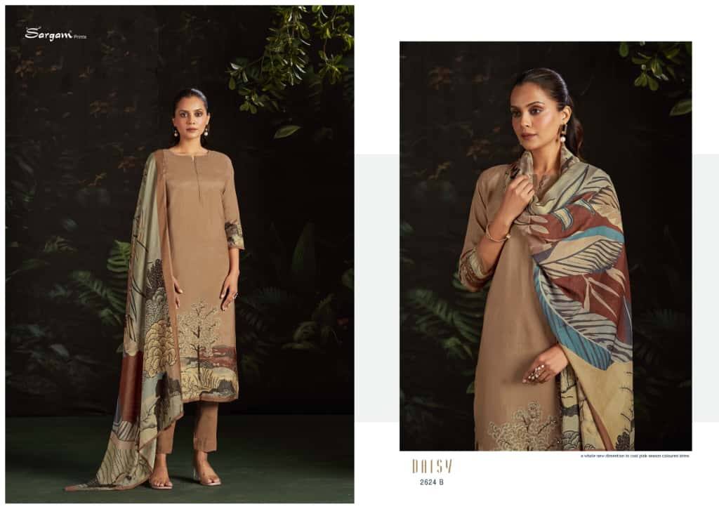 Daisy 2624 Sargam Prints Pure Muslin Pant Style Suits Wholesaler Ahmedabad