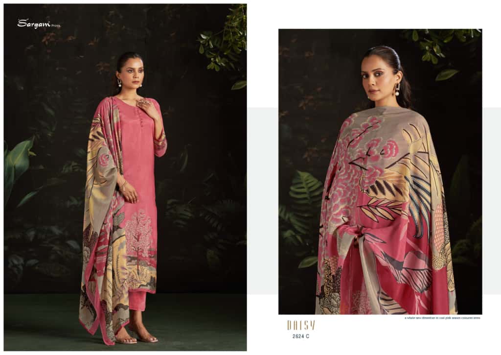 Daisy 2624 Sargam Prints Pure Muslin Pant Style Suits Wholesaler Ahmedabad