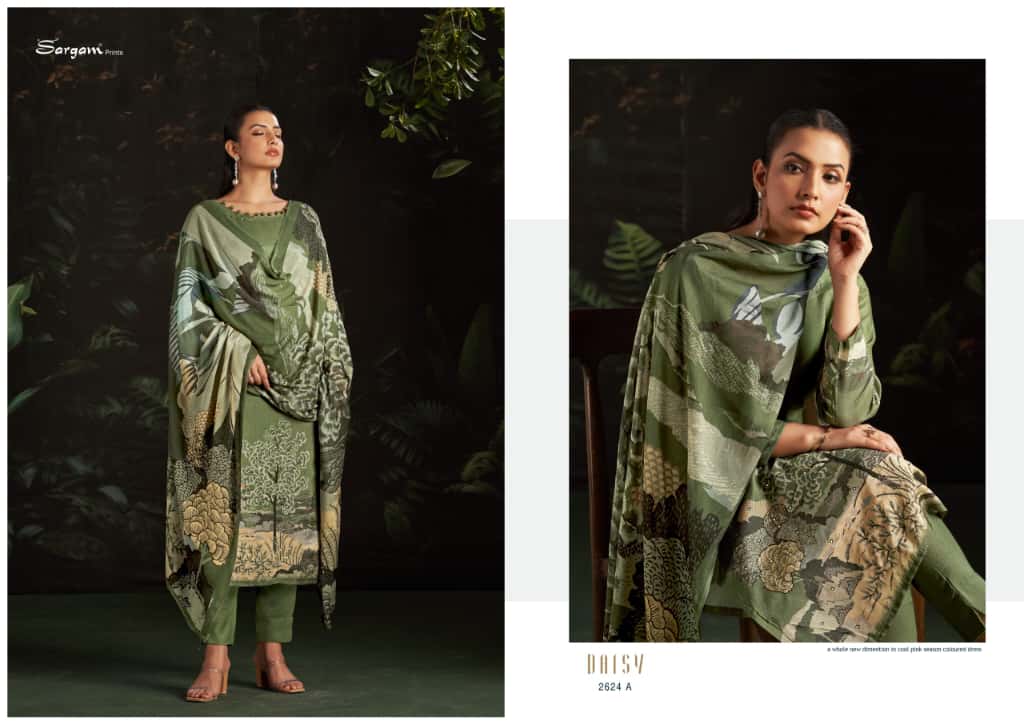 Daisy 2624 Sargam Prints Pure Muslin Pant Style Suits Wholesaler Ahmedabad