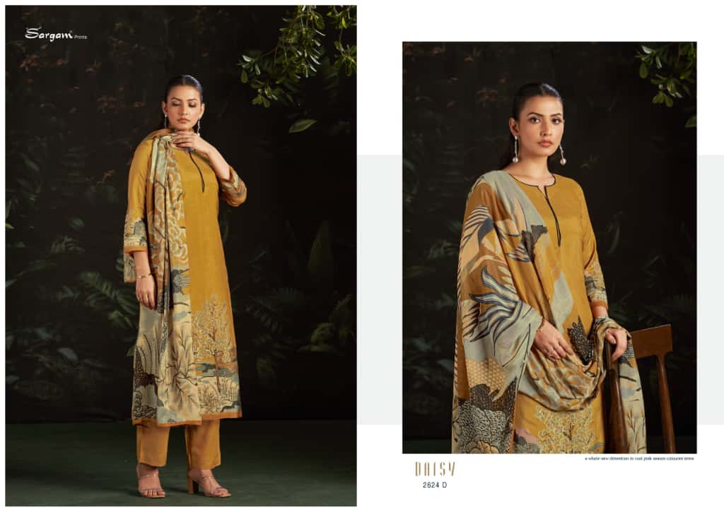 Daisy 2624 Sargam Prints Pure Muslin Pant Style Suits Wholesaler Ahmedabad