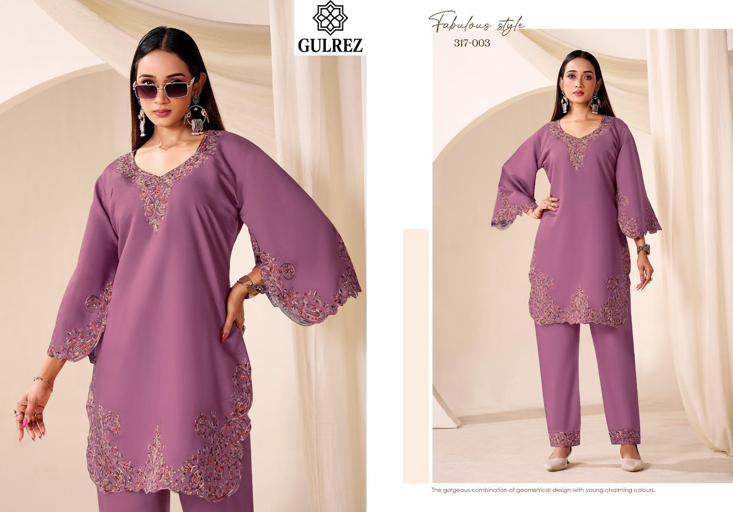 Daisy Karachi Gulrez Roman Silk Co Ord Set Wholesaler India