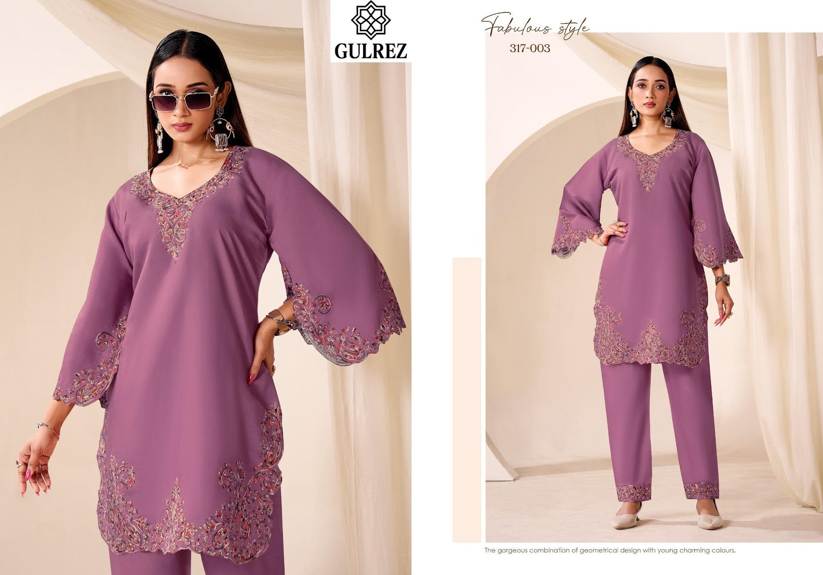 Daisy Karachi Gulrez Roman Silk Co Ord Set Wholesaler India