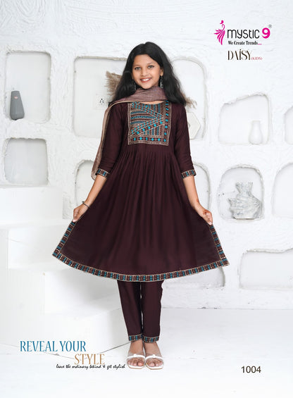 Daisy Vol 1 Mystic 9 Vertican Girls Readymade Pant Suits Wholesaler