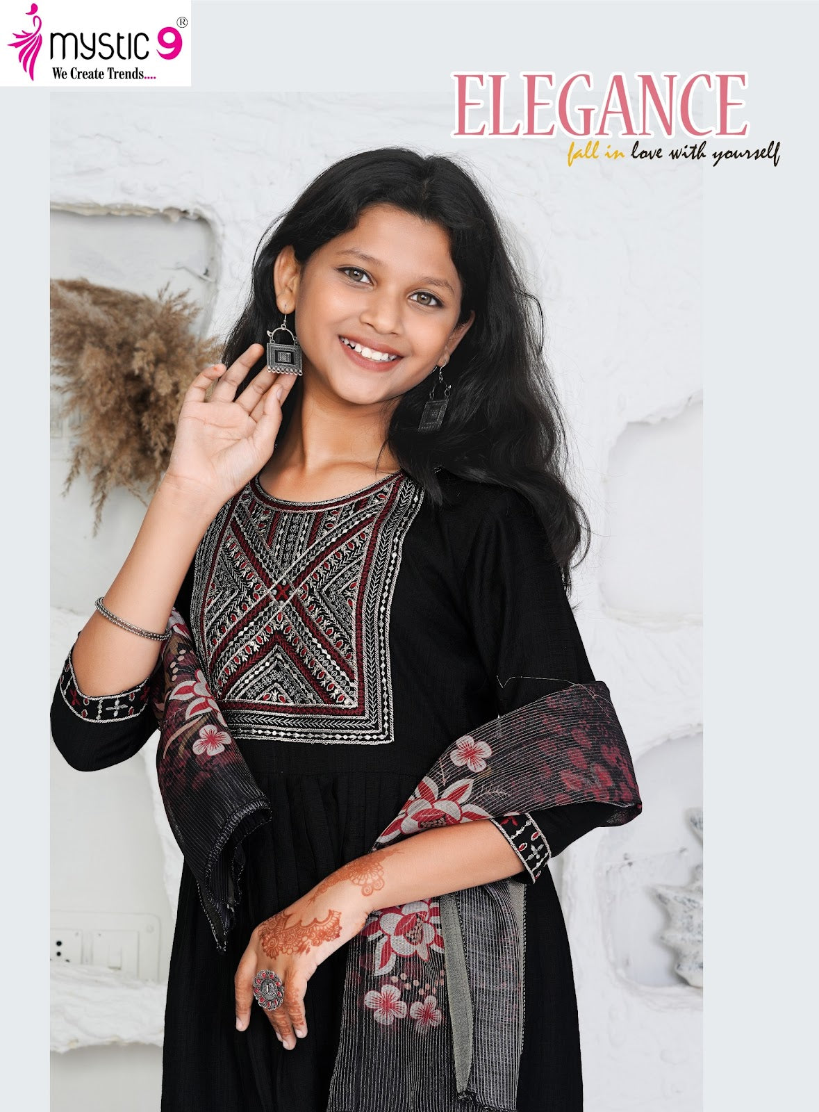 Daisy Vol 1 Mystic 9 Vertican Girls Readymade Pant Suits Wholesaler