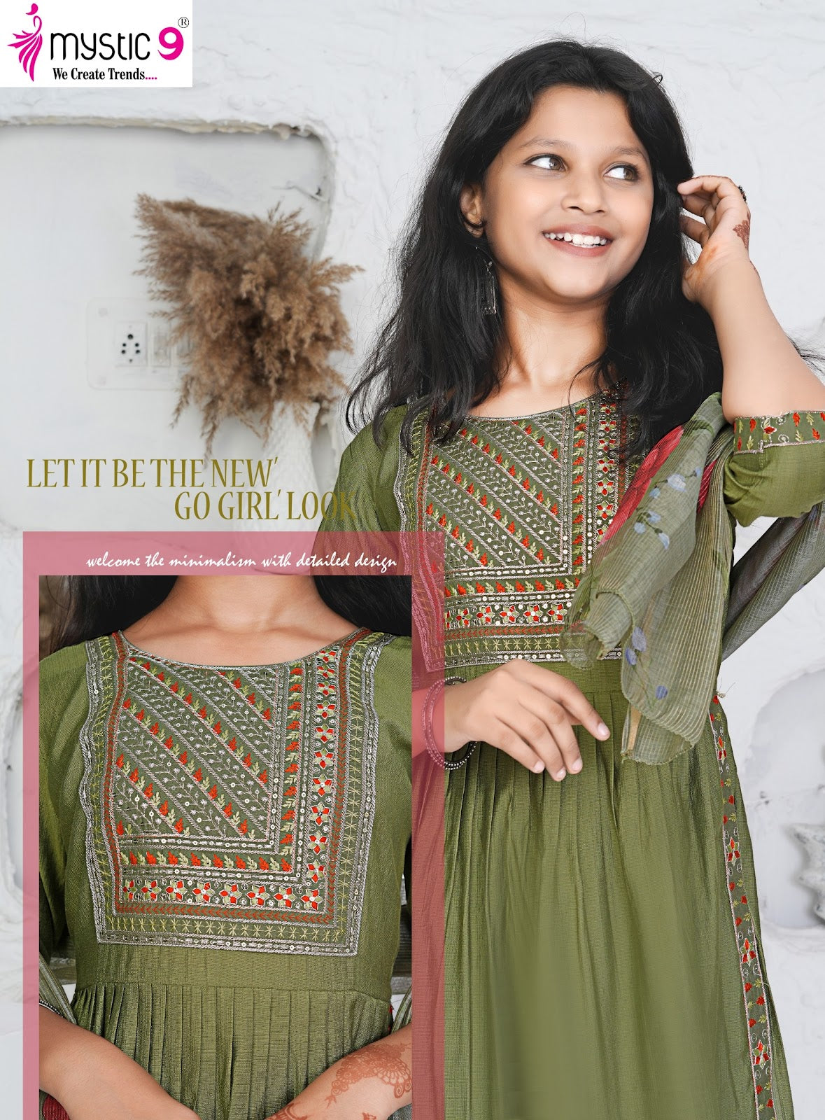 Daisy Vol 1 Mystic 9 Vertican Girls Readymade Pant Suits Wholesaler