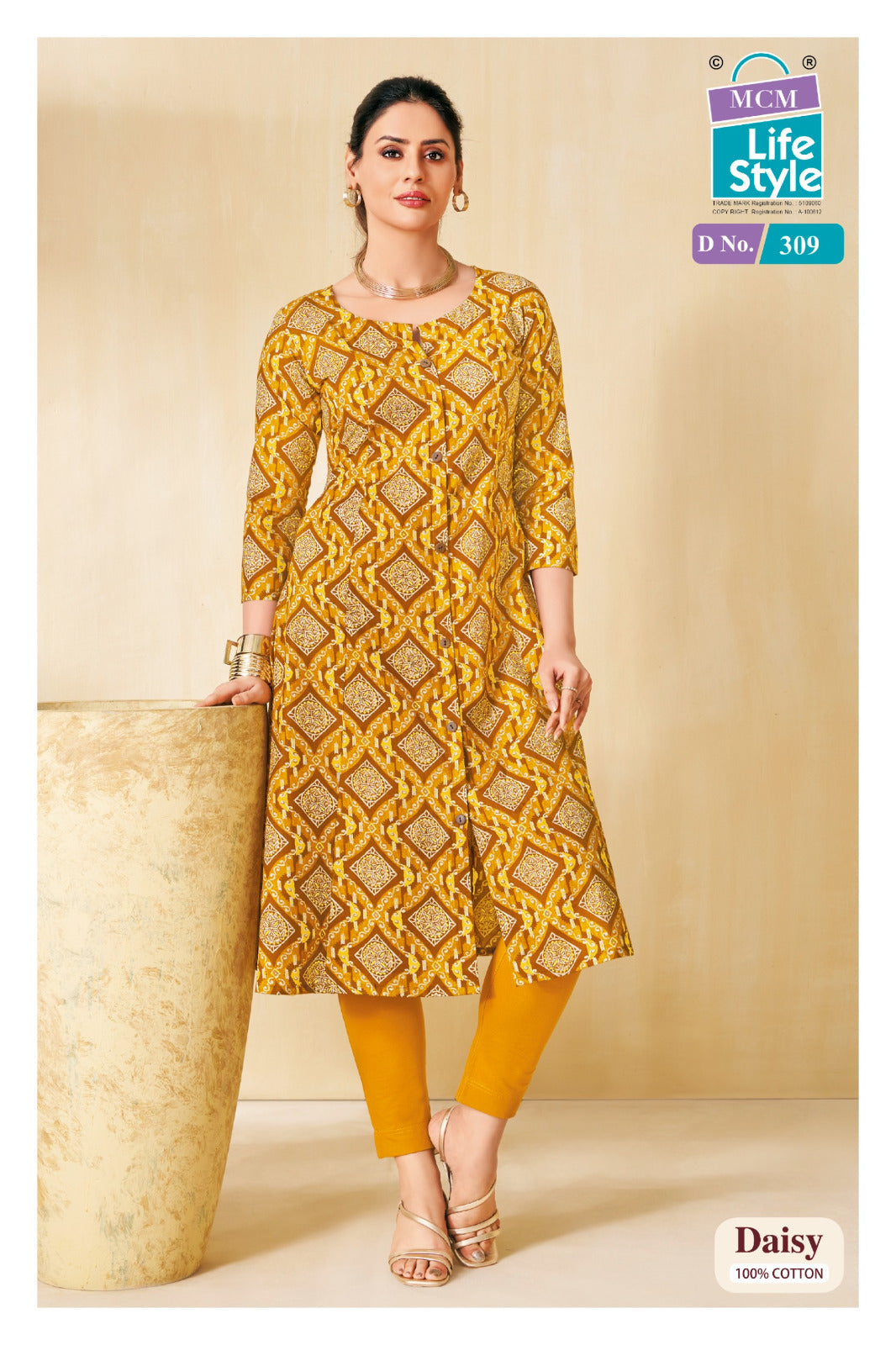 Daisy Vol 3 Mcm Lifestyle Cotton A-Line Kurti Exporter Ahmedabad