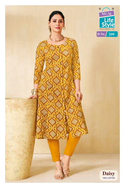 Daisy Vol 3 Mcm Lifestyle Cotton A-Line Kurti Exporter Ahmedabad