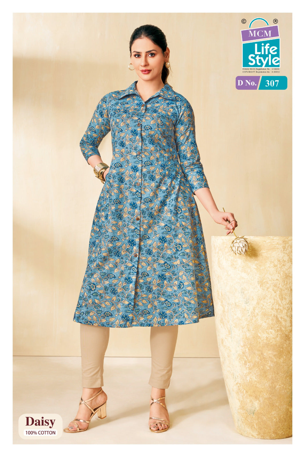 Daisy Vol 3 Mcm Lifestyle Cotton A-Line Kurti Exporter Ahmedabad
