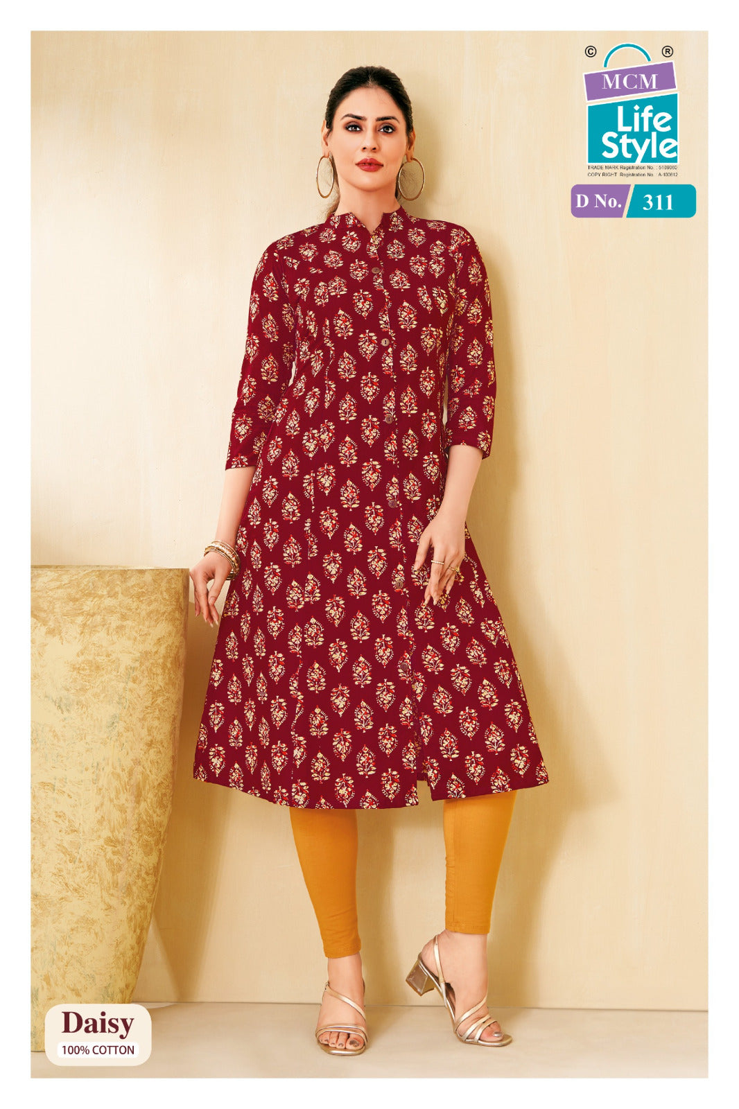 Daisy Vol 3 Mcm Lifestyle Cotton A-Line Kurti Exporter Ahmedabad