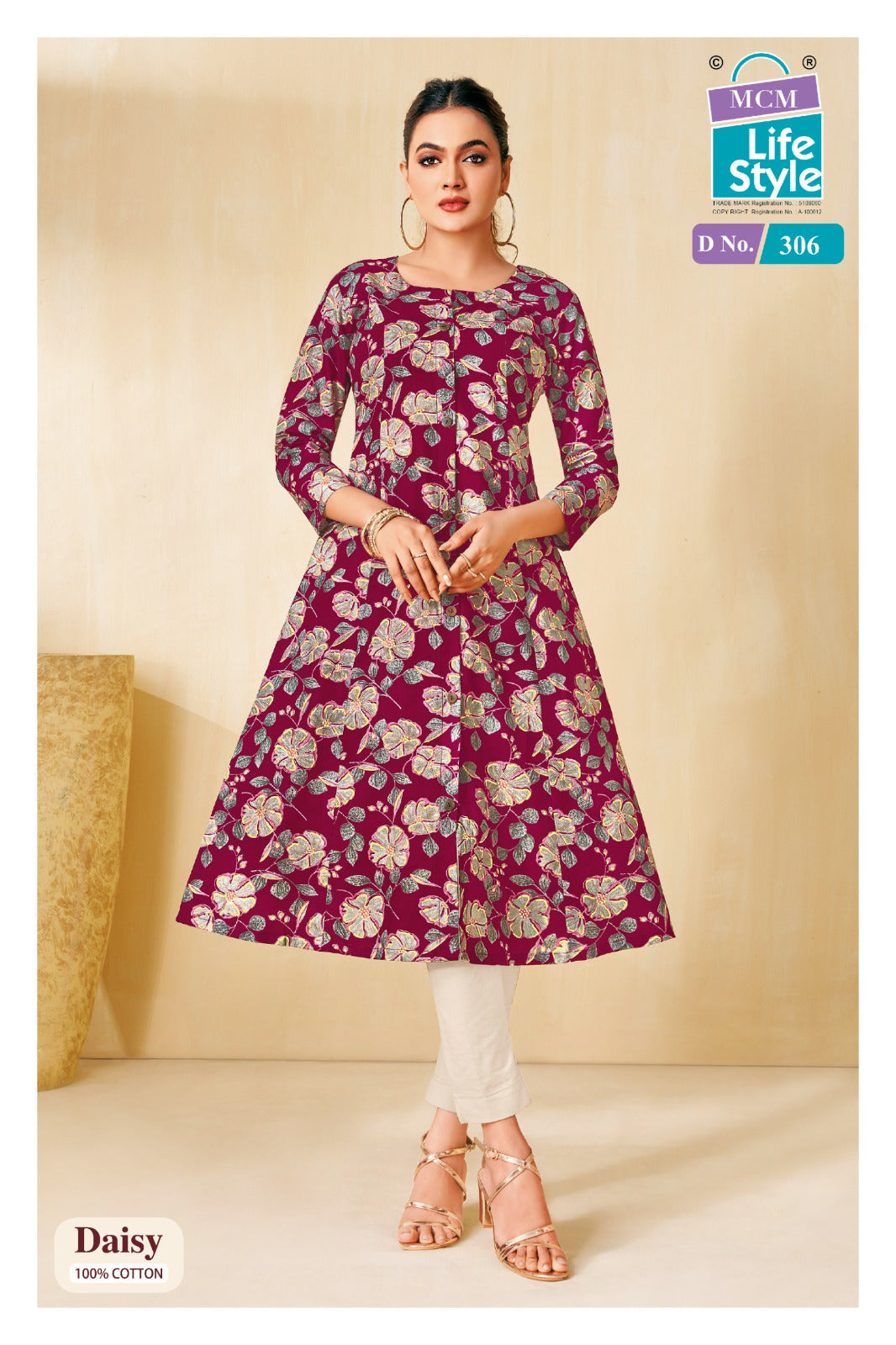 Daisy Vol 3 Mcm Lifestyle Cotton A-Line Kurti Exporter Ahmedabad