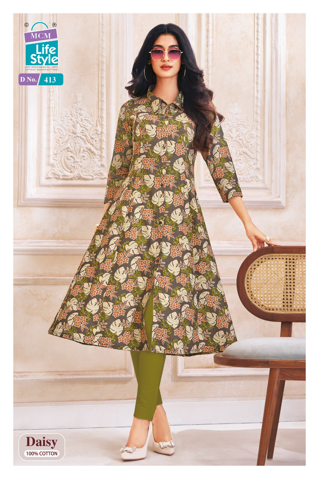 Daisy Vol 4 Mcm Lifestyle Cotton A-Line Kurti Exporter
