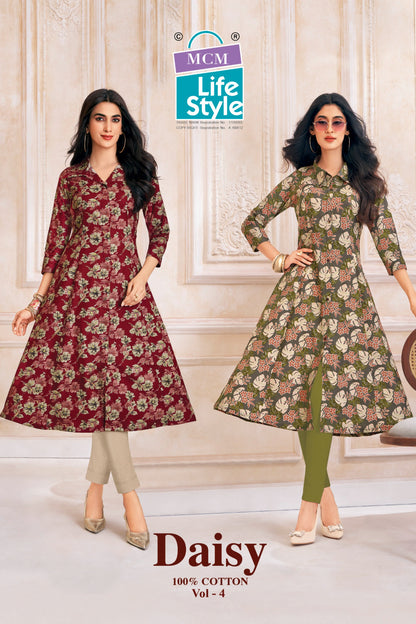 Daisy Vol 4 Mcm Lifestyle Cotton A-Line Kurti Exporter