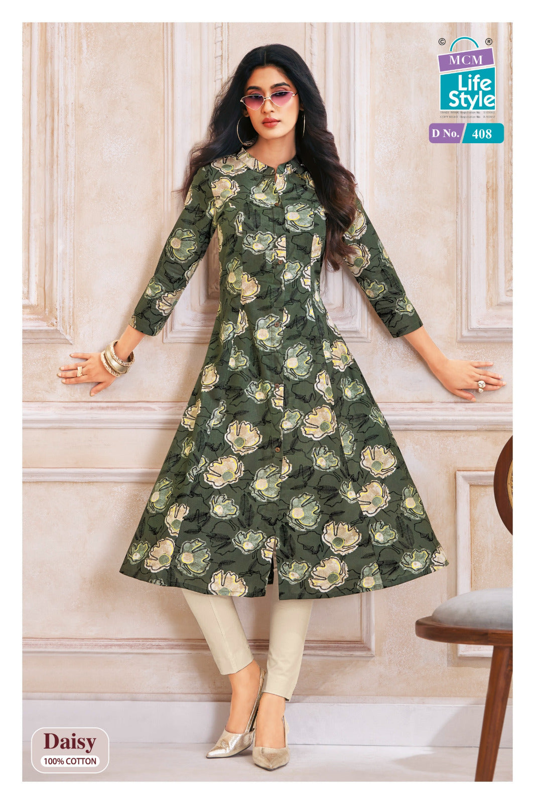 Daisy Vol 4 Mcm Lifestyle Cotton A-Line Kurti Exporter