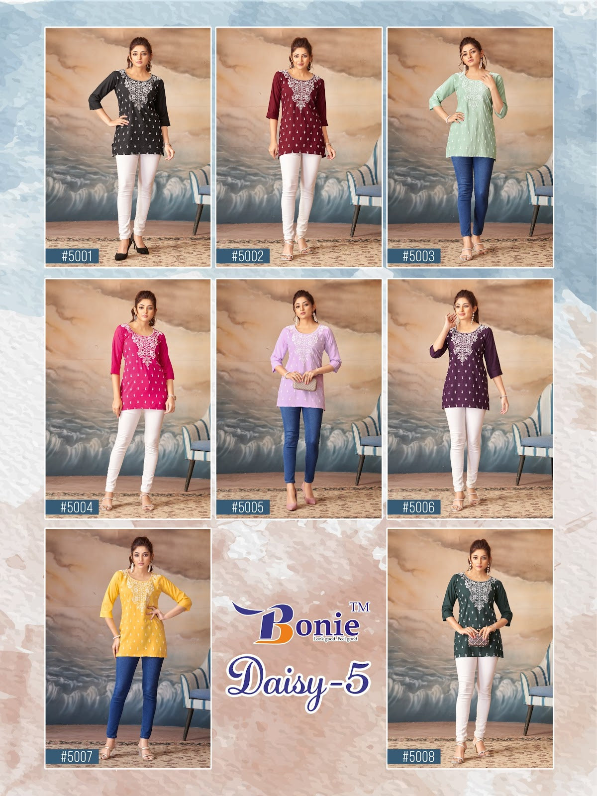 Daisy Vol 5 Bonie Rayon 14Kg Short Kurtis Manufacturer Gujarat