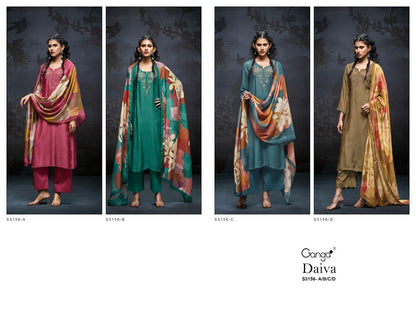 Daiva 3156 Ganga Premium Bemberg Plazzo Style Suits Wholesaler Gujarat