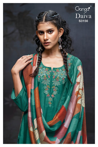 Daiva 3156 Ganga Premium Bemberg Plazzo Style Suits Wholesaler Gujarat