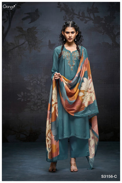 Daiva 3156 Ganga Premium Bemberg Plazzo Style Suits Wholesaler Gujarat