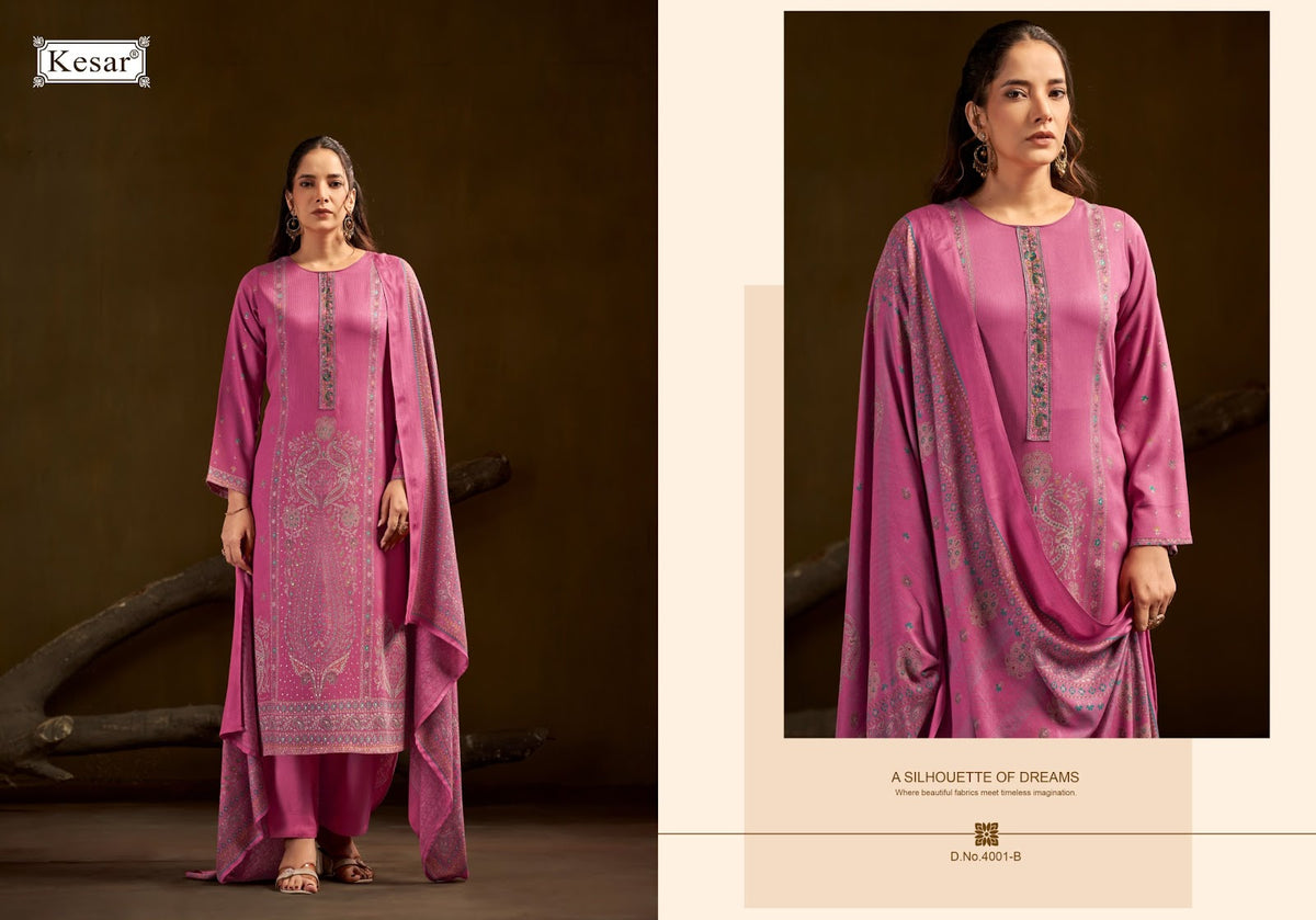 Daizy 4001 Kesar Viscose Pashmina Suits Wholesaler Gujarat