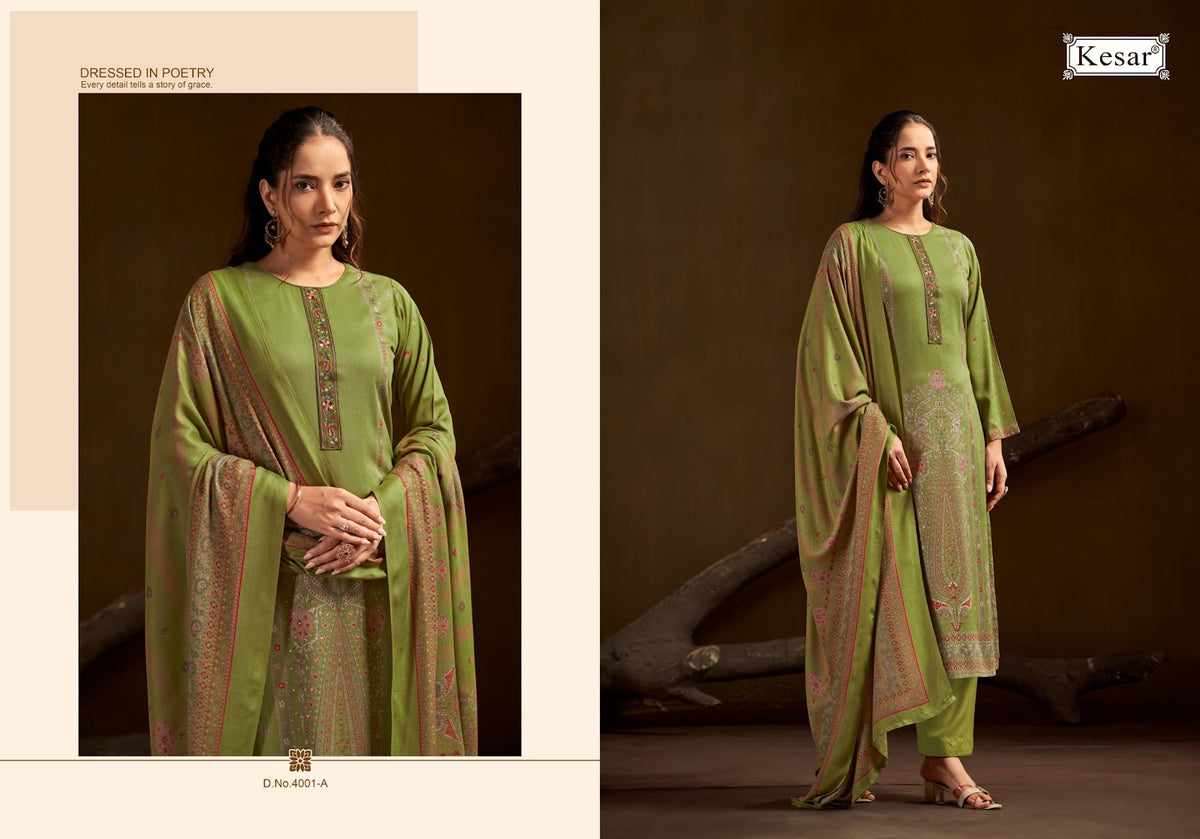 Daizy 4001 Kesar Viscose Pashmina Suits Wholesaler Gujarat