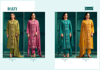 Daizy 5001 Kesar Viscose Pashmina Suits Wholesale