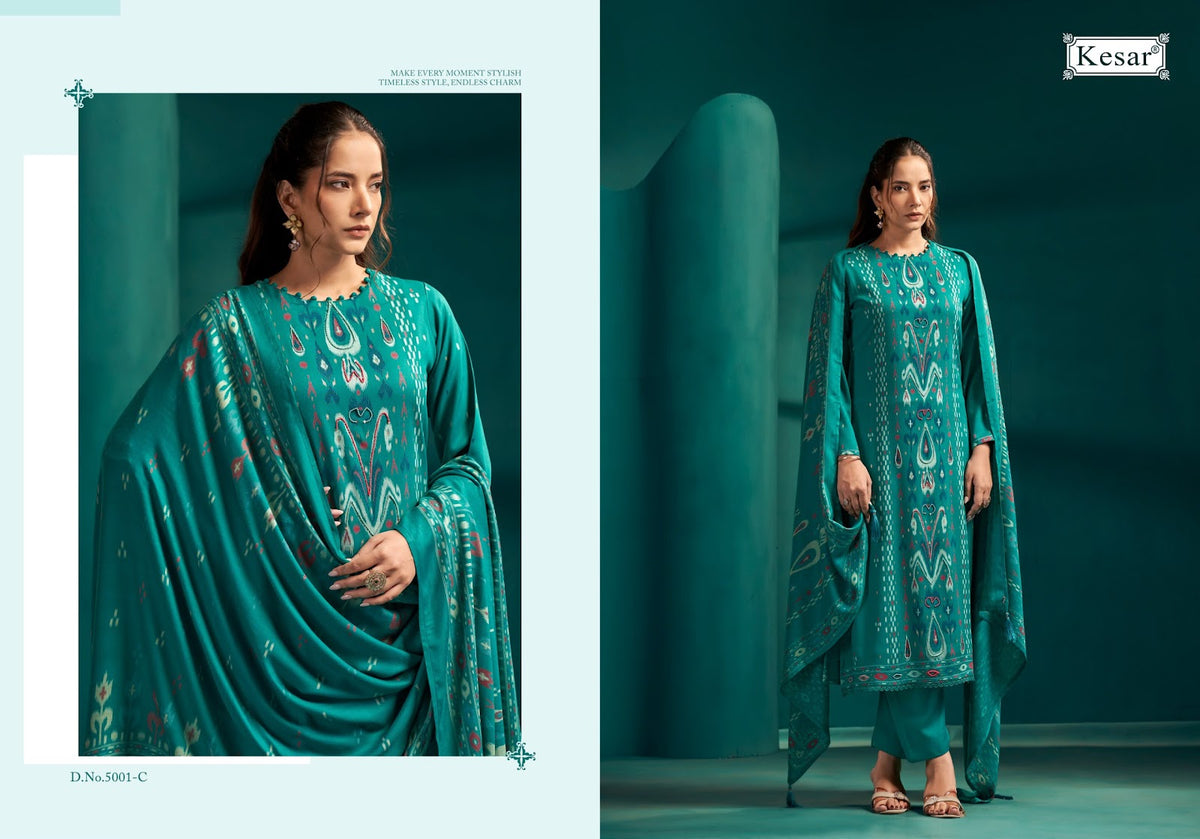 Daizy 5001 Kesar Viscose Pashmina Suits Wholesale