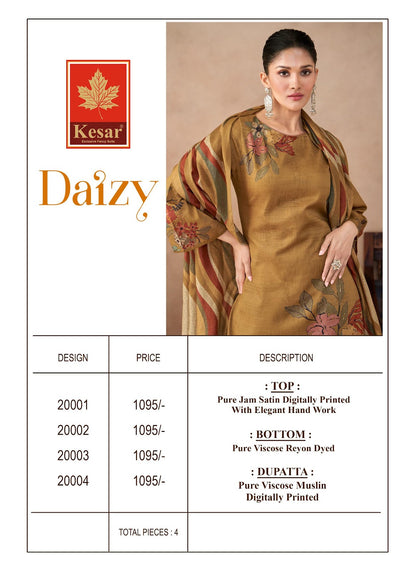 Daizy Kesar Pure Jam Pant Style Suits Wholesaler Ahmedabad