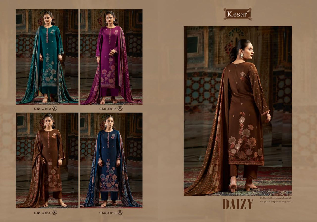 Daizy Kesar Viscose Pashmina Suits Wholesale Price