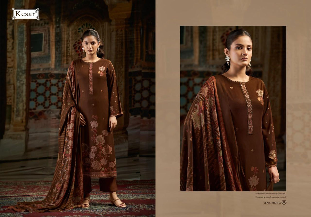 Daizy Kesar Viscose Pashmina Suits Wholesale Price