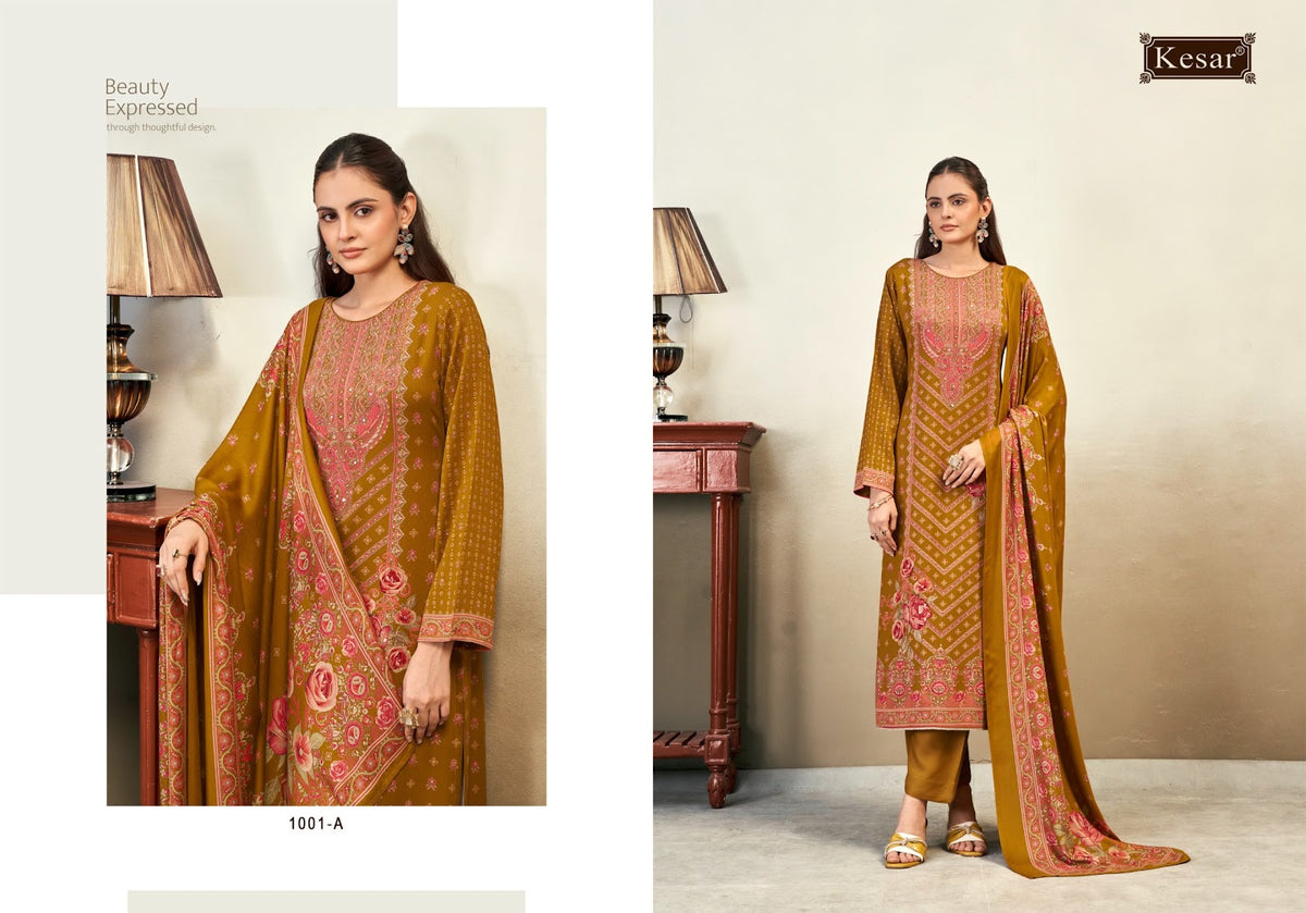 Daizy Vol 1 Kesar Viscose Pashmina Suits Exporter Gujarat
