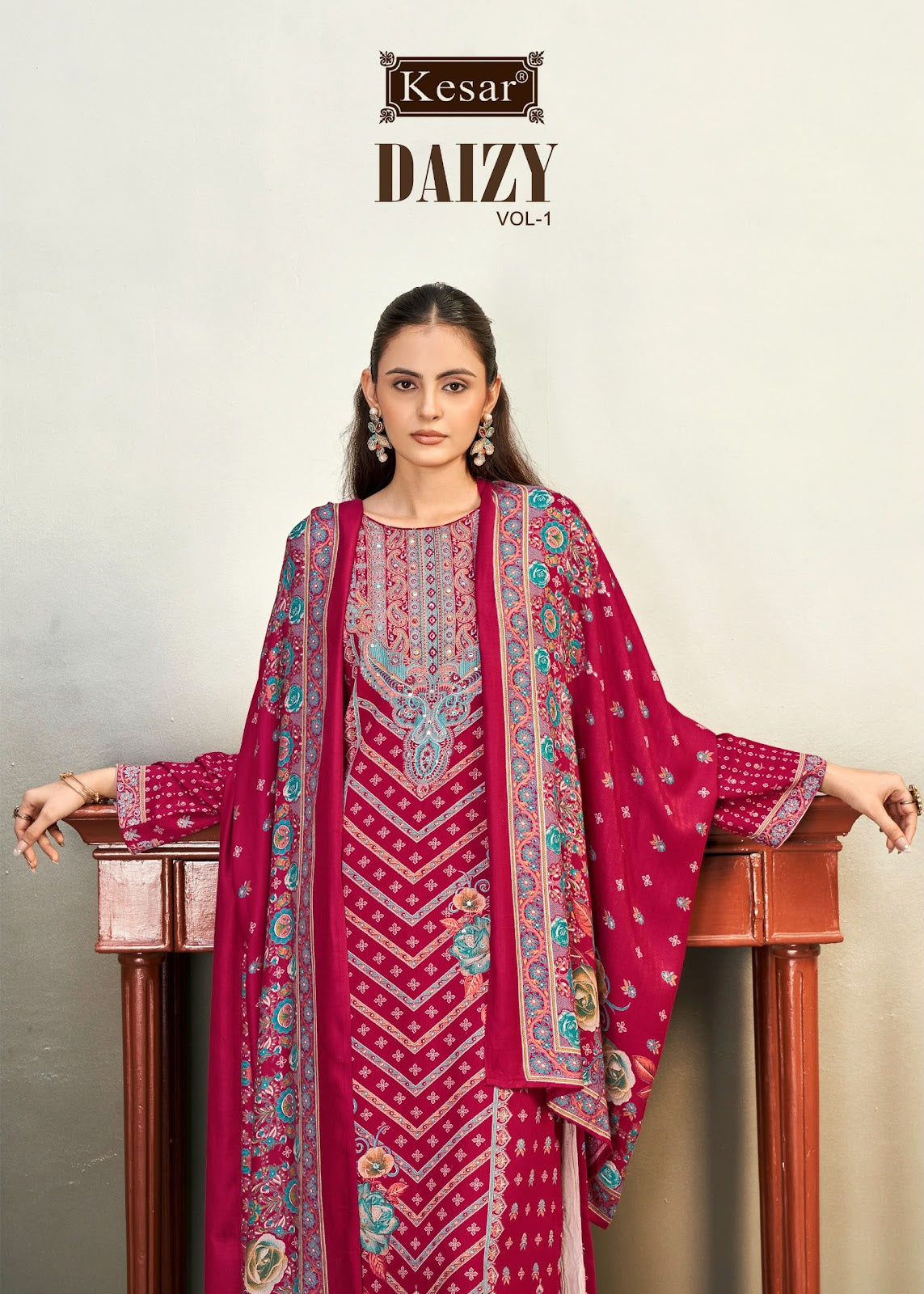 Daizy Vol 1 Kesar Viscose Pashmina Suits Exporter Gujarat