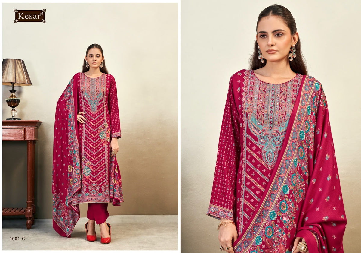 Daizy Vol 1 Kesar Viscose Pashmina Suits Exporter Gujarat