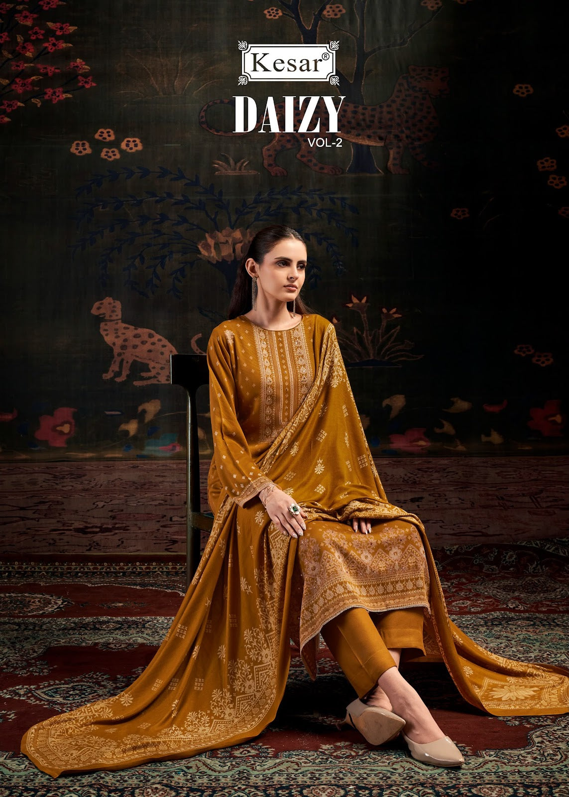 Daizy Vol 2 Kesar Viscose Pashmina Suits Supplier Gujarat