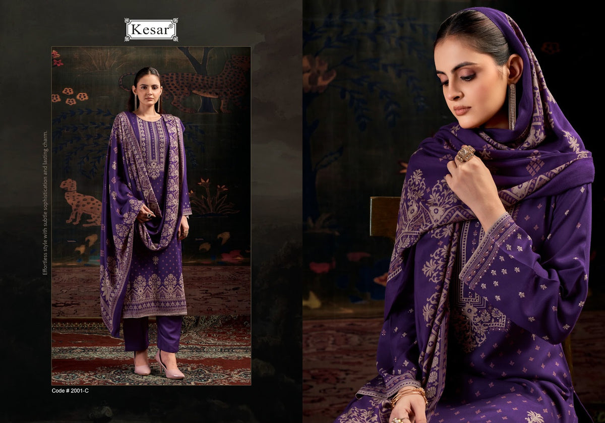 Daizy Vol 2 Kesar Viscose Pashmina Suits Supplier Gujarat