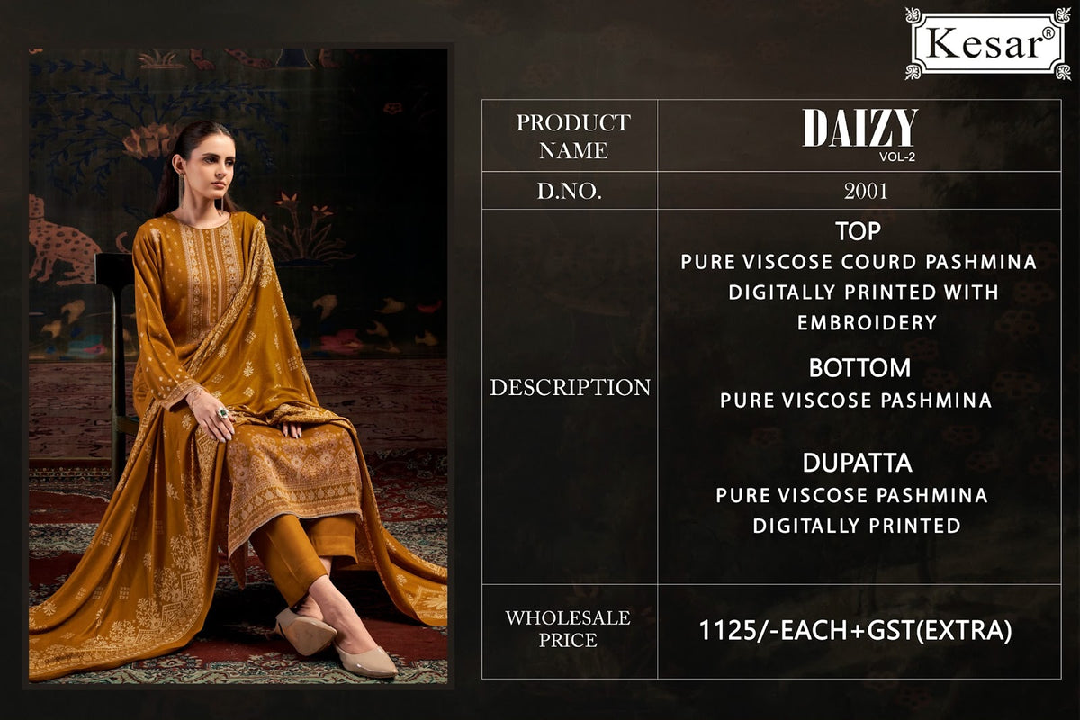 Daizy Vol 2 Kesar Viscose Pashmina Suits Supplier Gujarat