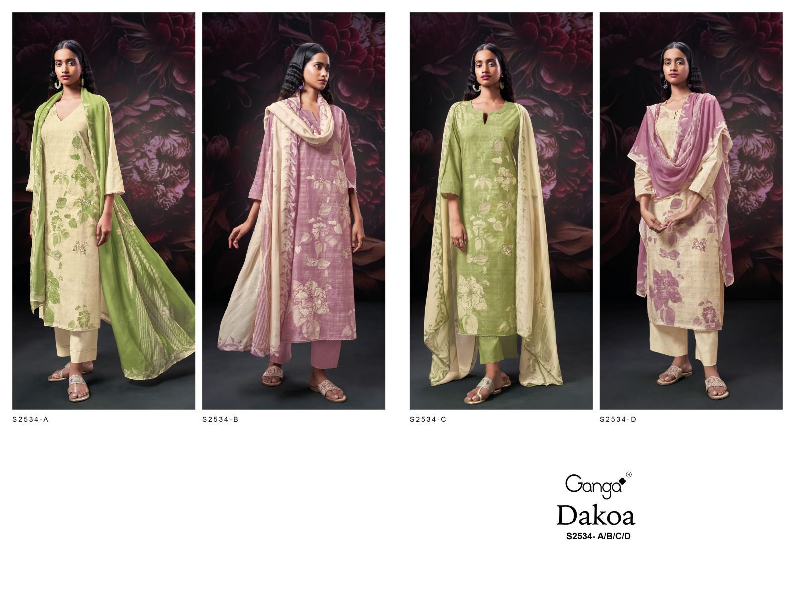 Dakoa 2534 Ganga Premium Cotton Plazzo Style Suits Manufacturer Ahmedabad