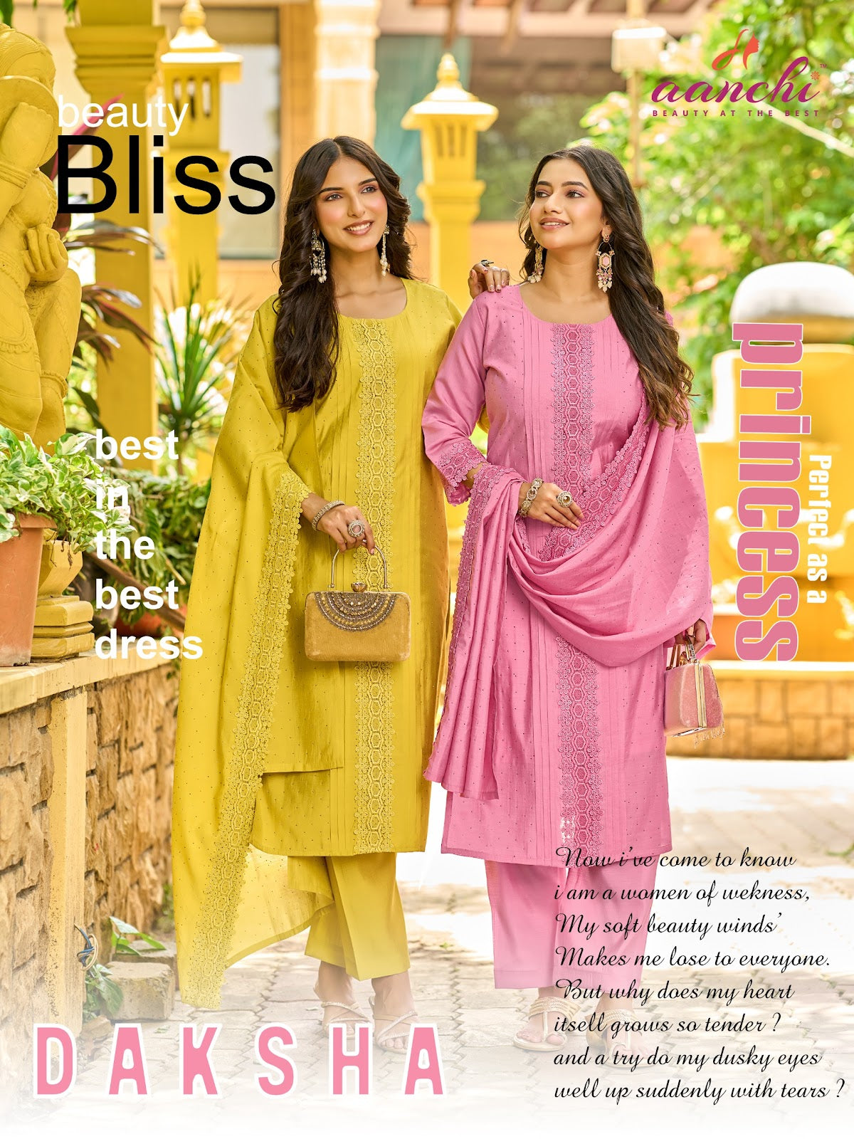 Daksha Aanchi Roman Silk Readymade Pant Style Suits Supplier India