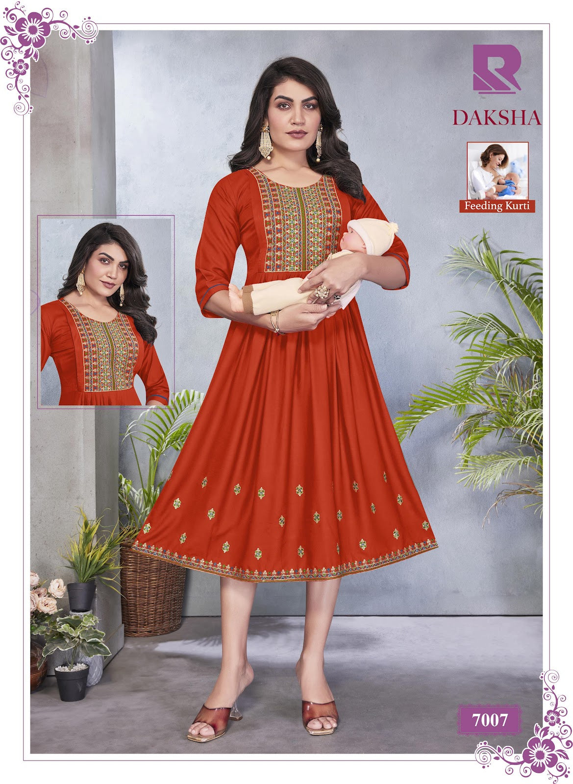 Daksha Raashi Rayon Feeding Kurtis Wholesaler Gujarat