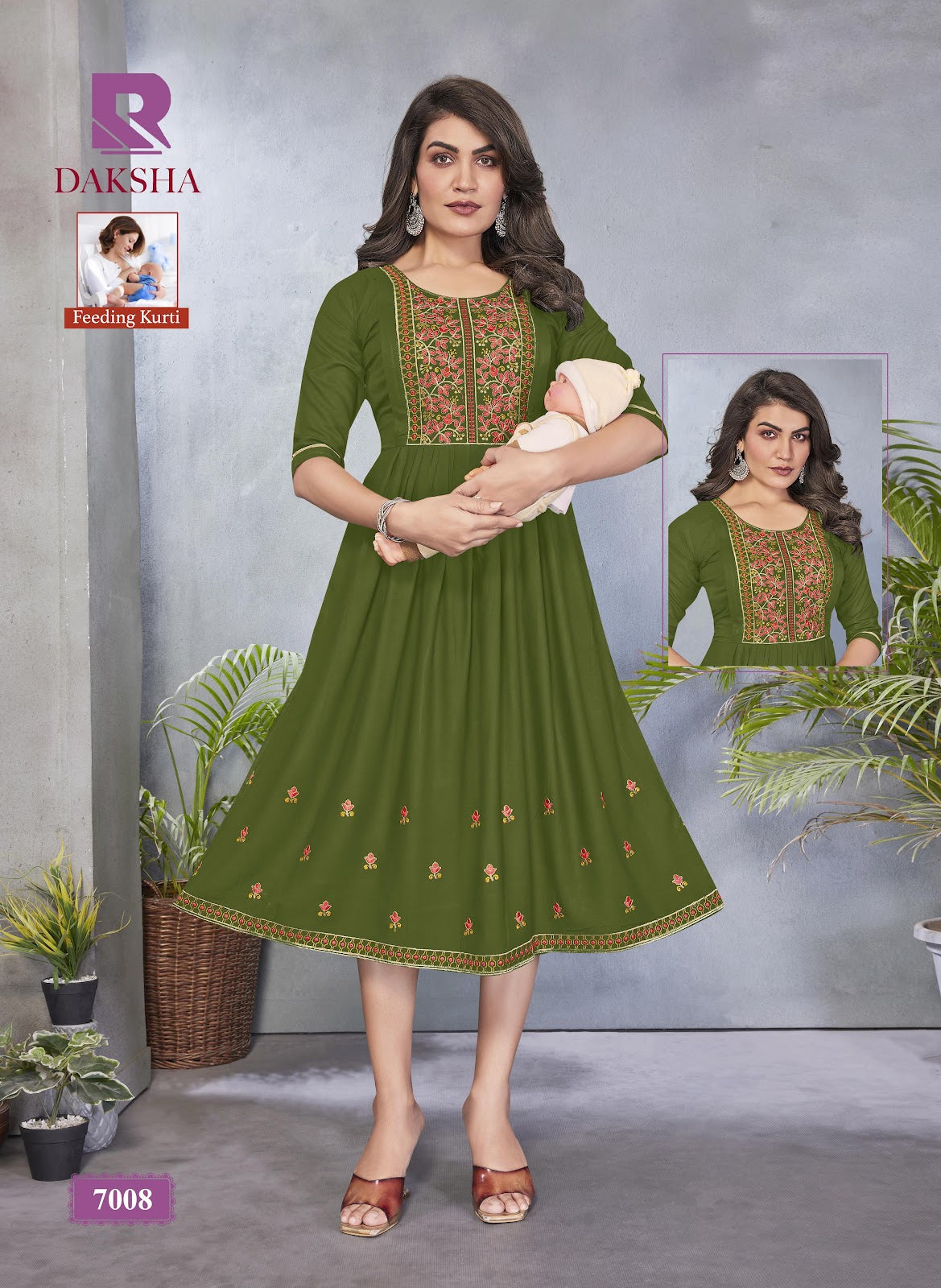 Daksha Raashi Rayon Feeding Kurtis Wholesaler Gujarat