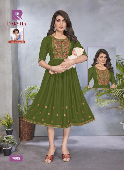 Daksha Raashi Rayon Feeding Kurtis Wholesaler Gujarat