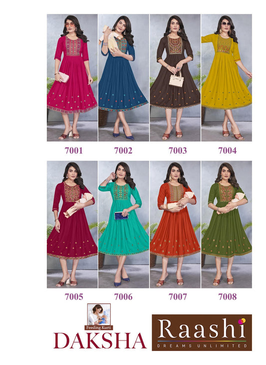 Daksha Raashi Rayon Feeding Kurtis Wholesaler Gujarat